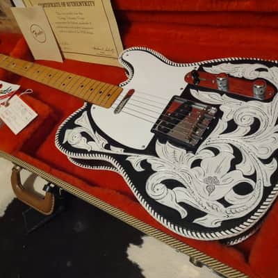 1997 Fender Telecaster '52 USA Reissue AVRI Telecaster w/ Waylon Jennings-Style Leather Cover- Tweed Case & COA! image 2