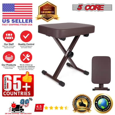 5 Core Keyboard Bench 3 Inch Padded Piano Stool Adjustable 20.5" Guitar Seat Heavy Duty Portable image 9