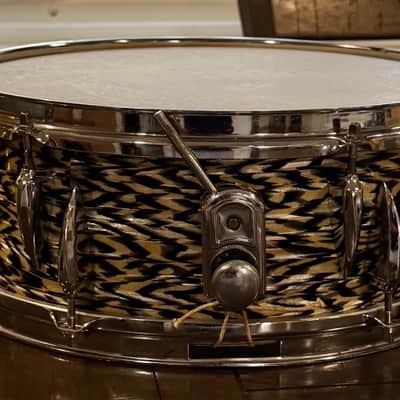 U.S. Mercury 5x14 snare drum JAPAN 60s- tiger stripe image 5
