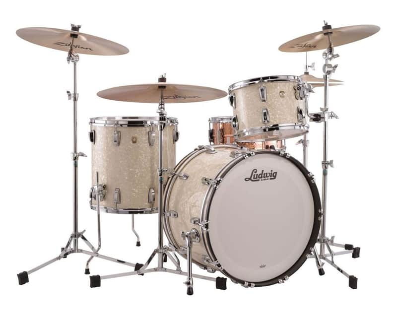 Ludwig Legacy Mahogany Fab 3pc Shell Pack w/22" Kick - Vintage White image 1