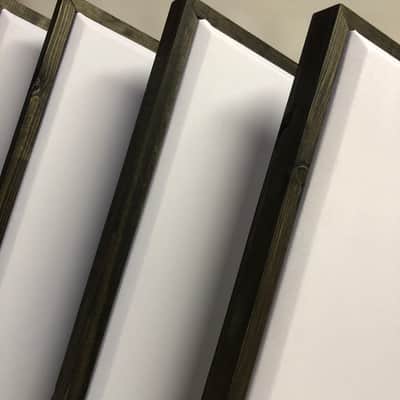 Custom Framed Acoustic Wall Panel | White Fabric & Black Wood Frame | Furniture-Quality Sound Absorbing Panel | Recording Studio, Home Studio, Mixing Room, Podcast Studio, Home Theater, Listening Room, Office & Vocal Booth | Made in USA image 10
