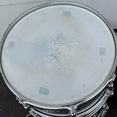 Ludwig Chrome Snare Drum 6.5 x 14" Vintage 80's Black & White Badge with Tuxedo Bag image 6