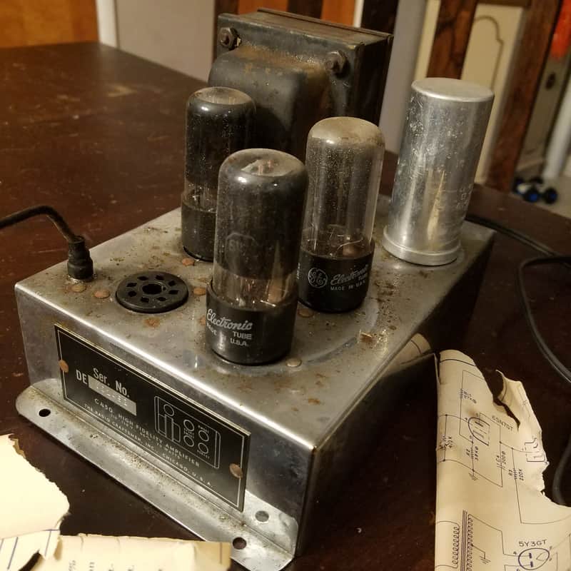 Craftsmen Rare mono tube amp dual 6W6 10 watt C450 1954 - chrome image 1