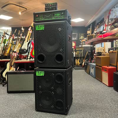Trace Elliot AH2007S Amp Head-2103X 210 Speaker Cab-1153T 115 Speaker Cab SMX Dual Compressor Complete Vintage Stack 1996 - Black image 2