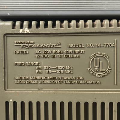 Vintage Realistic SCR-8 Boombox 14-778A For Parts Only Radio image 12
