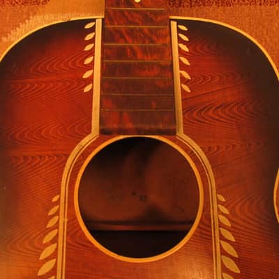 Custom Hand Painted vintage parlor size acoustic guitar image 4