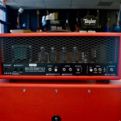 Soldano SlO-100 w/ matching 4x12 Cab British Garnet Bronco/Cane Grill//Creamback image 4