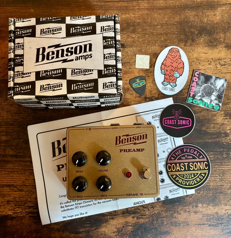 Benson Amps Preamp Overdrive Boost Limited Gold Oxblood Guitar Pedal MINT image 1