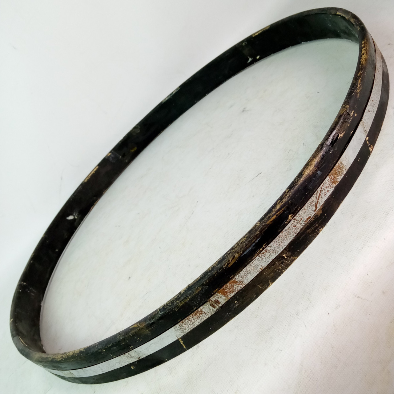 Ludwig 20" COW Bass Drum Hoop Rim Downbeat/Clubdate Chrome-Wood Inlay Wrap 70s* — main photograph