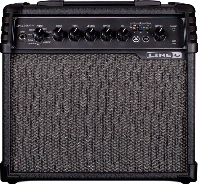 Line 6 Spider V 20 MKII Electric Guitar Combo Amplifier, 20W, Black image 1