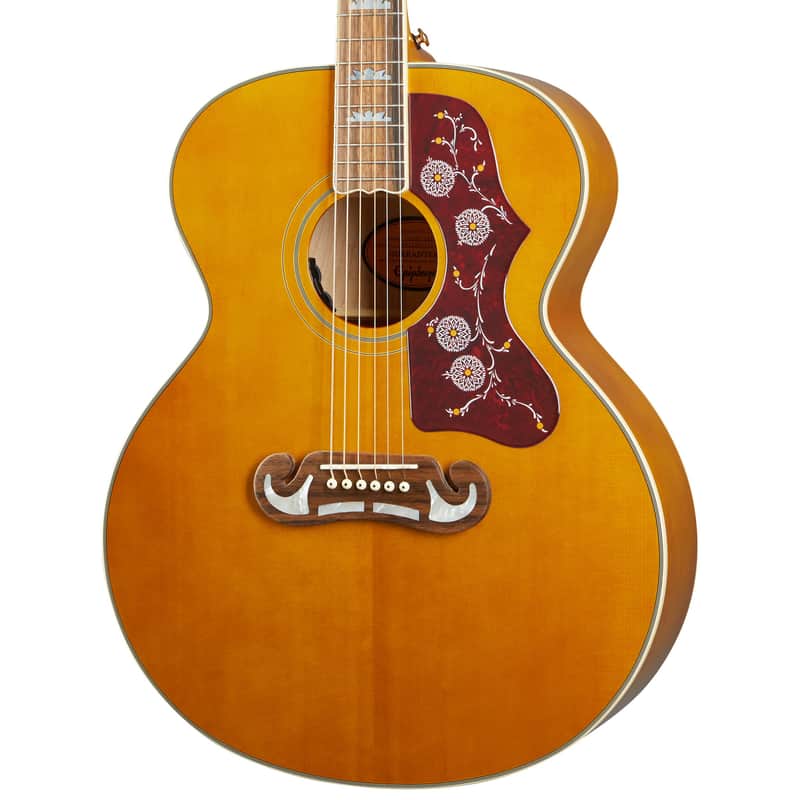Epiphone Masterbuilt J-200 Acoustic Electric Guitar - Aged Natural Antique Gloss image 1