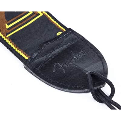 Fender 2" Monogramed Strap Black Yellow/Brown Strap, LOGO - Strap for Guitars image 2