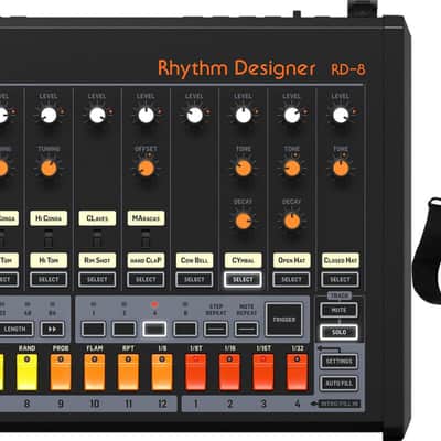 Behringer Rhythm Designer RD-8 Mk2 Analog Drum Machine  Bundle with Gator GK-2110 Micro Keyboard Gig Bag image 1