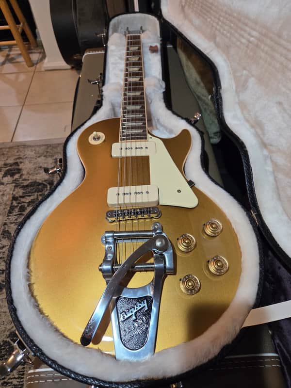 Gibson Les Paul Goldtop Traditional P-90 Bigsby 2014 with bigby bridge image 1