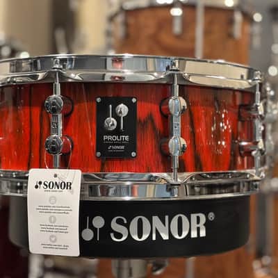 Sonor Prolite 14X5 Fire Red Snare Drum image 1