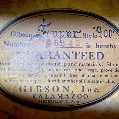 Gibson Super 400N Special Order 1940 - a very rare 1 of a kind Documanted Big Blonde Bad Boy ! image 16