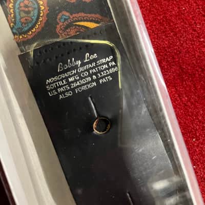 Bobby lee Black blue orange paisley noscratch guitar strap 1960s image 2