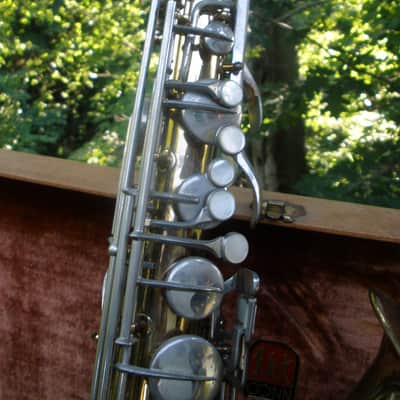 1957 Conn Director Tenor Saxophone shooting stars  Brass-Lacquered image 8
