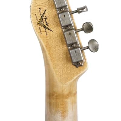 New Fender Custom Shop 1960 Telecaster Custom Heavy Relic Aged Olympic White Over Chocolate 3 Color Sunburst image 4
