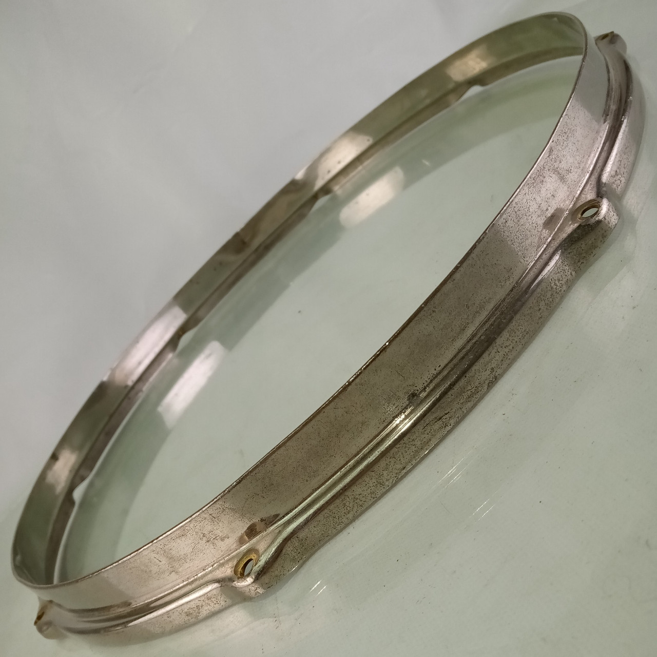 Leedy 14"Stick-Chopper Nickel-Brass Snare Drum/Tom Batter Rim/Hoop Double-Flange — main photograph