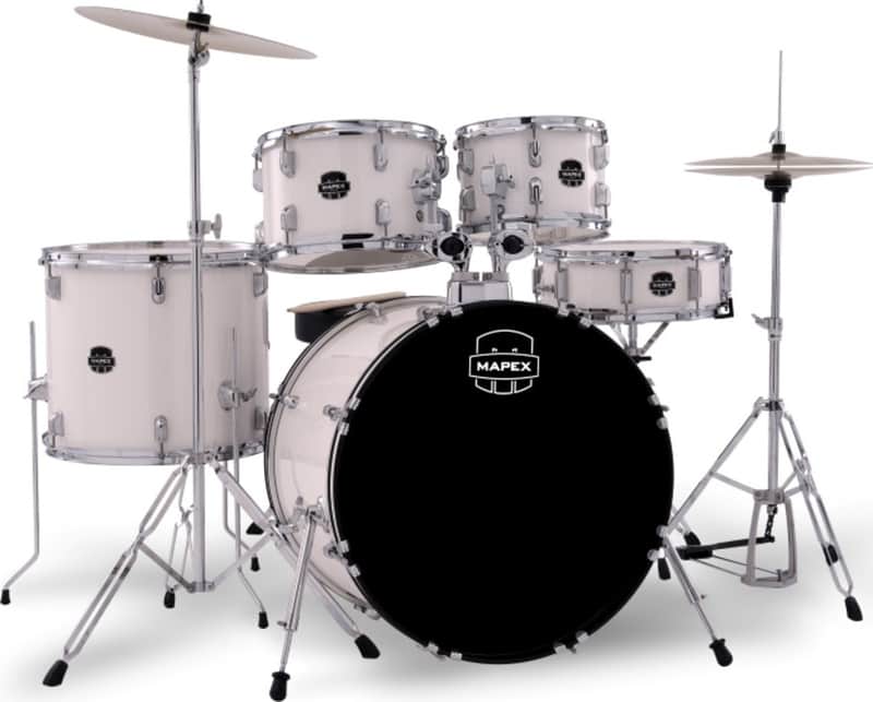 Mapex CM5294FT Comet 5-Piece Complete Acoustic Drum Set, White