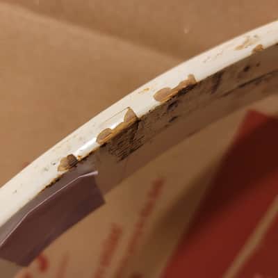 Vintage Tama Superstar 22" Piano White bass drum hoop, pair image 13