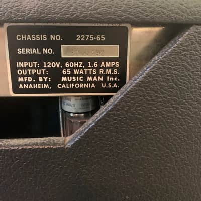Music Man 115 Sixty-Five 2-Channel 65-Watt 1x15" Guitar Combo 1974 - 1979 - Black image 5