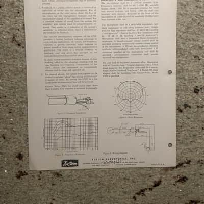 Vintage 1970s Kustom Electro Voice 670V Single D Cardioid Microphone Spec Sheet! image 2