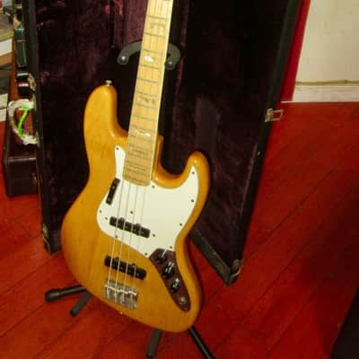 1973 Fender Jazz Bass Natural w/ Vintage Hard Case image 2