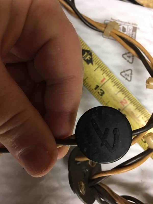 Fender 1950s  black & white Fender Speaker Cord/Cable assembly For Amp(connects to Speakers) image 1