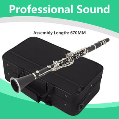 NEW Student Clarinet with Case Concert Band Bb Ebonite Silver Plate image 3