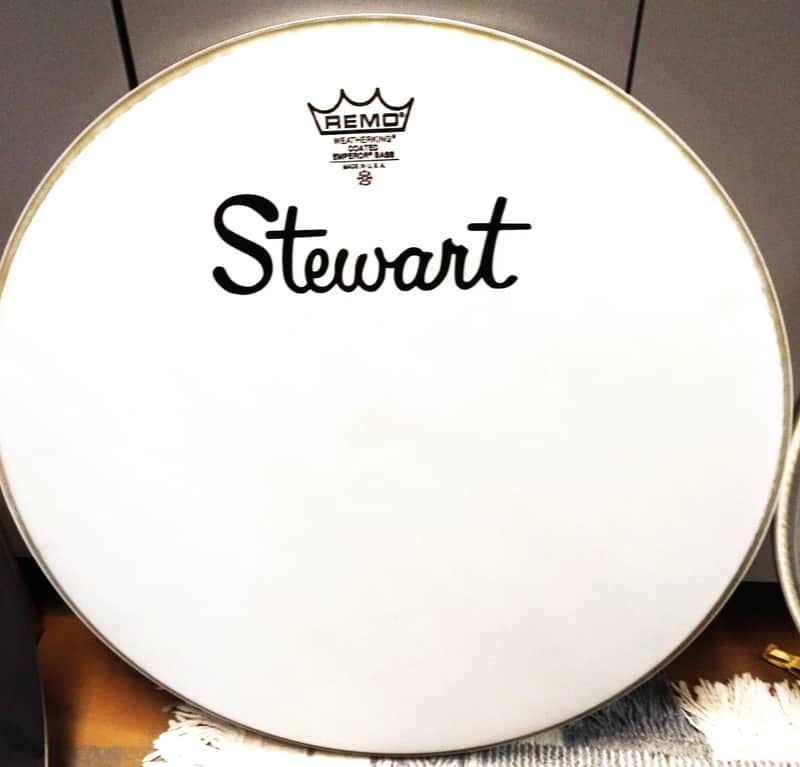 Stewart Logo 22" Bass Drum Head 1990s? - White image 1