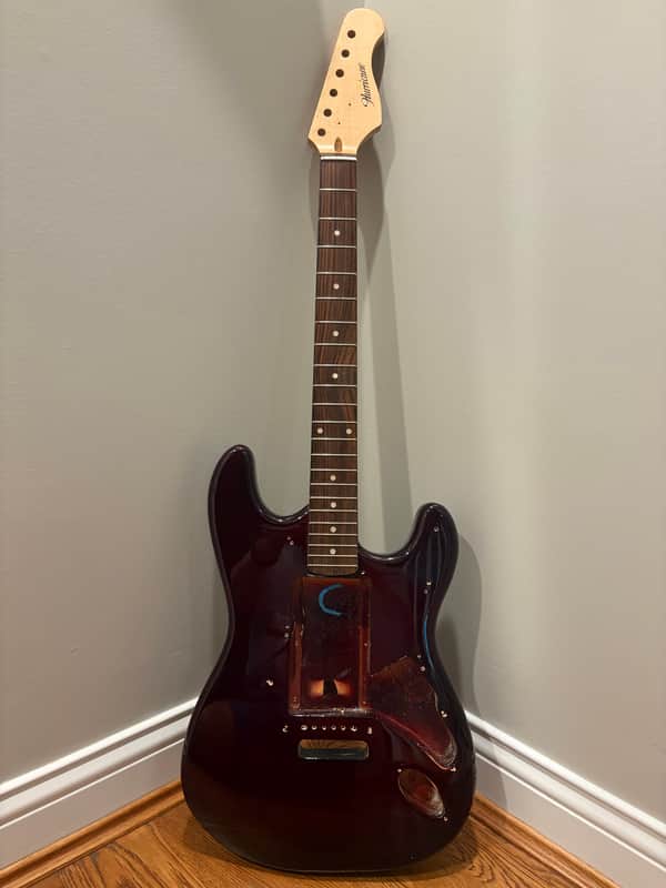 Hurricane Strat-style body and neck - Wine Red