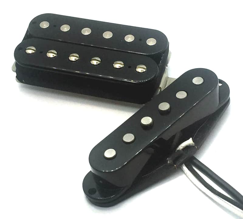 Dragonfire Blues Kat HS Pickup Set, Humbucker-Single AlNiCo 5 A5 Bridge Bucker + Texas Neck SH Black image 1