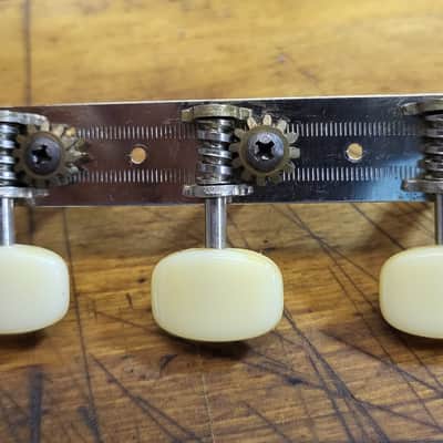 Vintage RARE 1965 3x3 On a Plate Open Back Parlor Guitar Tuners Japan Luthier Parts #6 image 3
