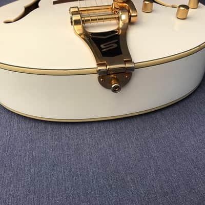 Shine Semi acoustic electric Guitar-HS-943 made in Korea late 9o's inc hard case. image 5