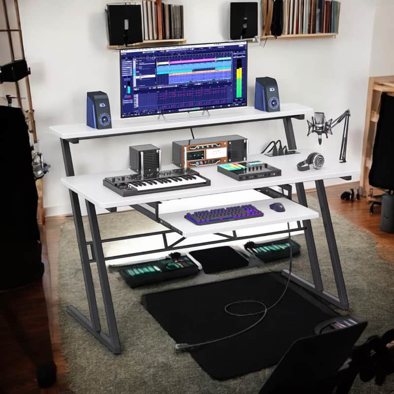 47" Music Studio Home Design Producer Recording Station Desk image 1