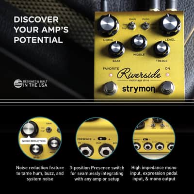 Strymon Riverside Multistage Drive Guitar Effects Distortion Pedal for Electric and Acoustic Guitar, Synths and Keyboards image 6