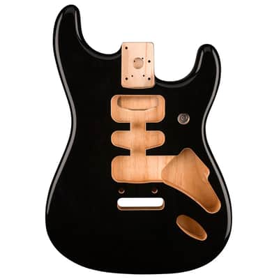 Used Fender Deluxe Series Stratocaster HSH Alder Body - Black image 1