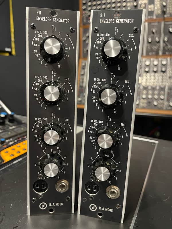 RA Moog 911 Envelope Generator pair (Sequential serial numbers) 1973 - Black image 1