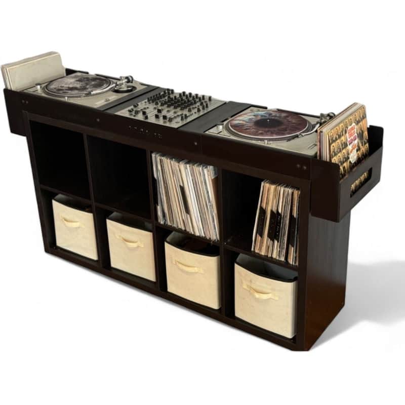 Apache DJ Console for Ikea Kallax W/ Headphone mounts and Storage Pockets image 1