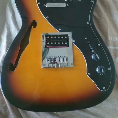 Sunburst Thinline Semi Hollow Tele Style Guitar Body