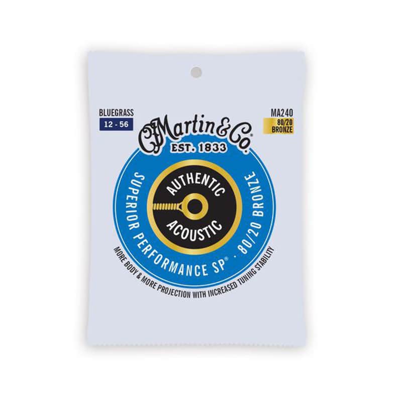 Martin MA240 Authentic SP Acoustic Guitar String Set, Bluegrass - 80/20 Phosphor Bronze image 1