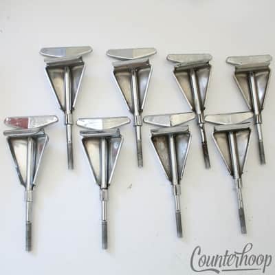 *Pearl 8x Bass Drum Tension T-Rods+Claws Vintage 70s Chrome 4 1/8" Metric Japan* image 3