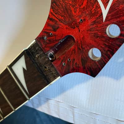 2000's Indonesian Ibanez RGR320EX Red Arctic Frost Wizard II 24 Fret Guitar Neck Floyd Ready (Locking Nut Cracks) image 4