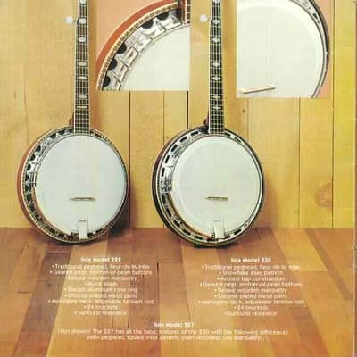 1980s Iida Model 229 5-string Banjo w/ Hardshell case imagen 16