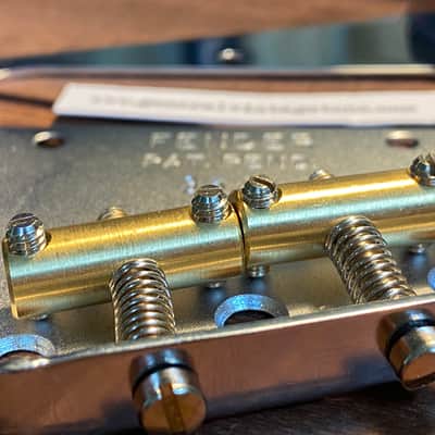 Fender  The Blackguard Telecaster Bridge plates with General Vintage Old Brass saddles slotted inton image 3
