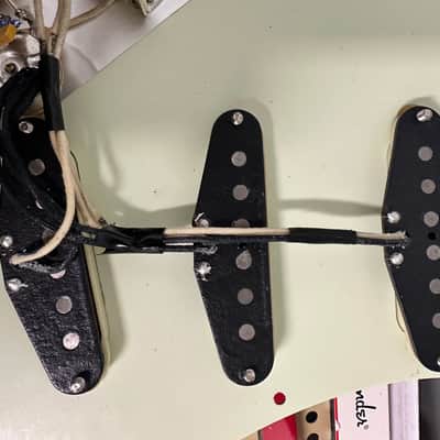 Fender Original 57’/62’ Pickups - Pre-Wired with Emerson Blender Kit and GuitarSlinger Aged ‘62 Mint Green Pick guard and knobs image 4