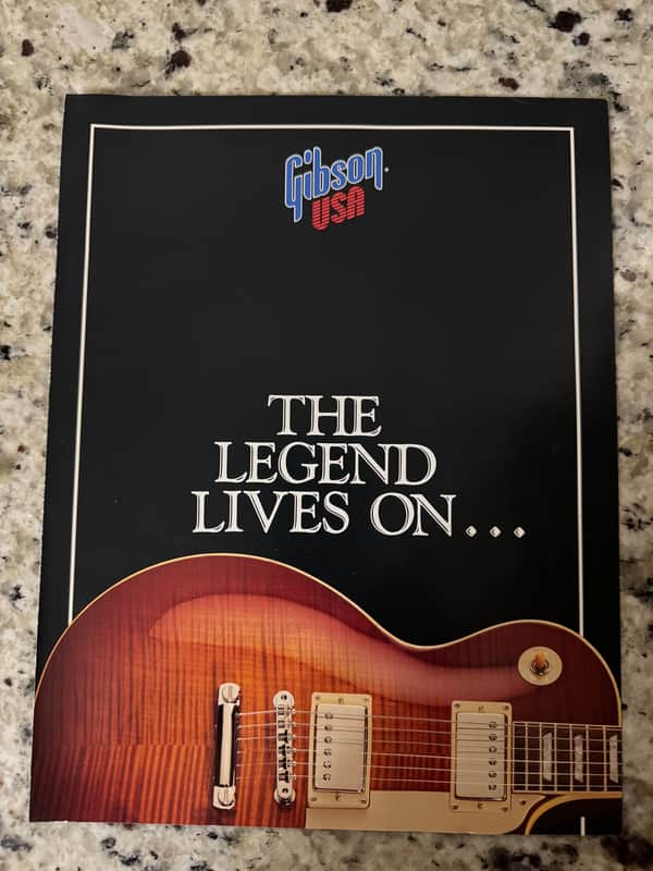 Gibson The legend lives on catalog brochure 1989 Flying V 90 les Paul custom lite standard studio Junior II SG ES-335 347 B B King Lucille 62 9" Double Chet Atkins SST CE/CEC country gentleman ES-175 L-4CES U-2 image 1