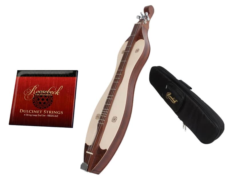 Roosebeck Mountain Dulcimer 4-String Vaulted Knotwork + Gig Bag + 4 String Replacement Set image 1